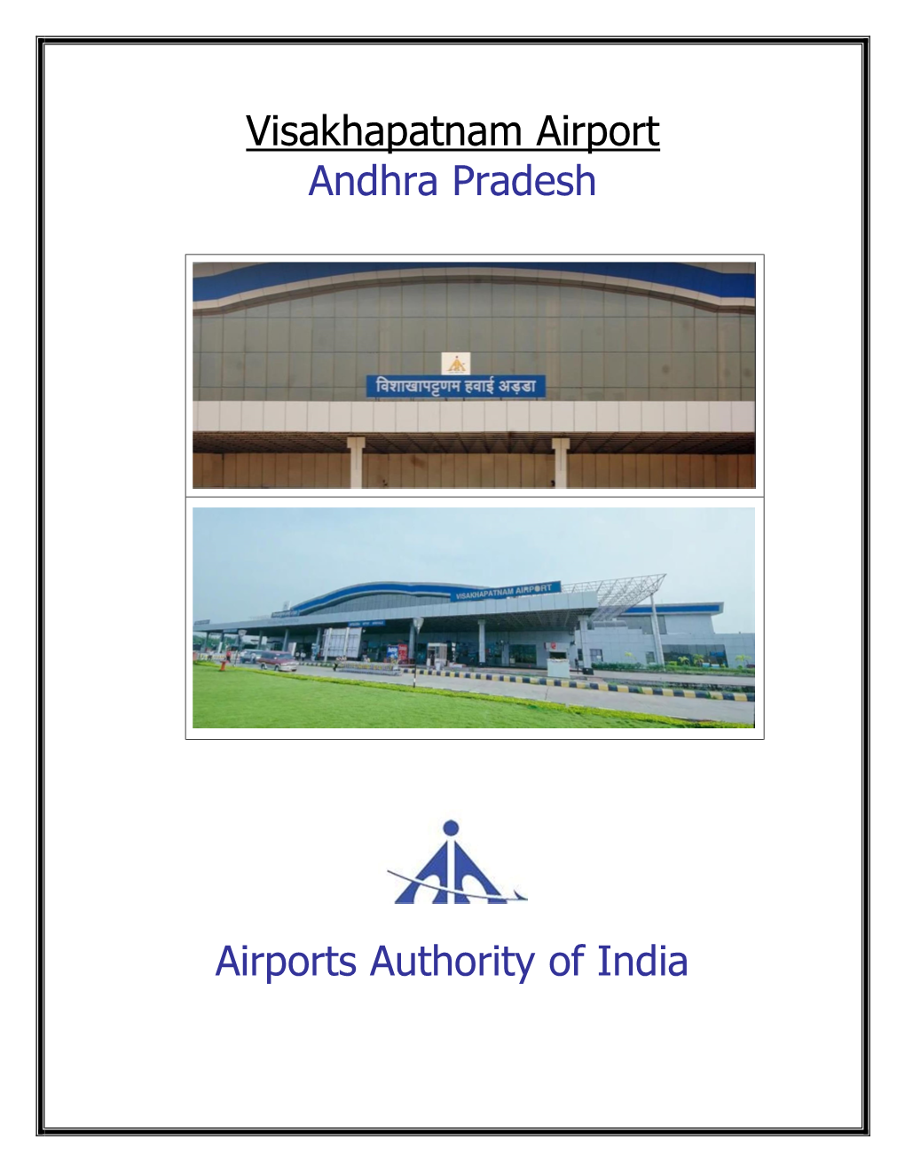 Visakhapatnam Airport Andhra Pradesh Airports Authority of India