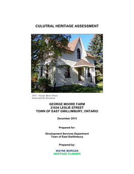 Culutral Heritage Assessment