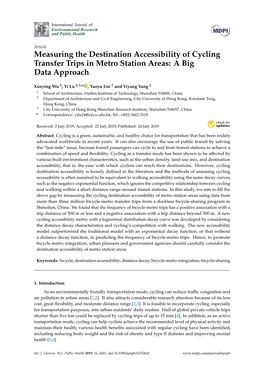 Measuring the Destination Accessibility of Cycling Transfer Trips in Metro Station Areas: a Big Data Approach