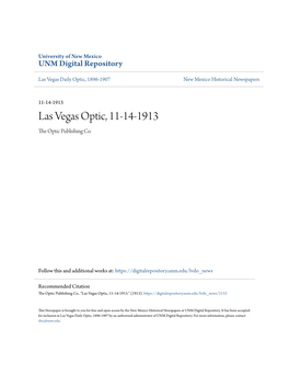Las Vegas Optic, 11-14-1913 the Optic Publishing Co