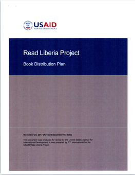 FROM the AMERICAN PEOPLE USAIDI Liberia Read Liberia Project