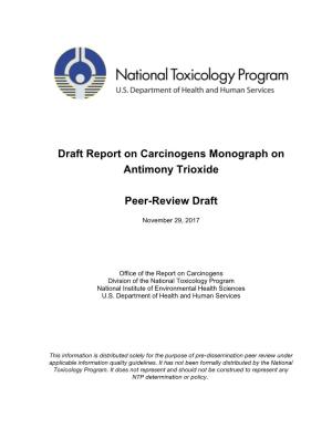 Draft Report on Carcinogens Monograph on Antimony Trioxide