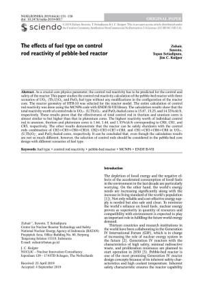 The Effects of Fuel Type on Control Rod Reactivity of Pebble-Bed Reactor 133