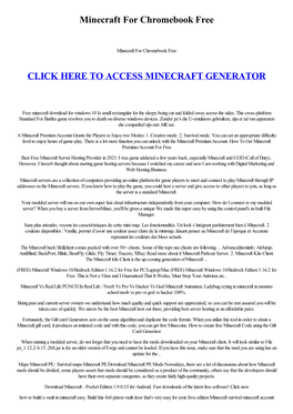 Minecraft for Chromebook Free