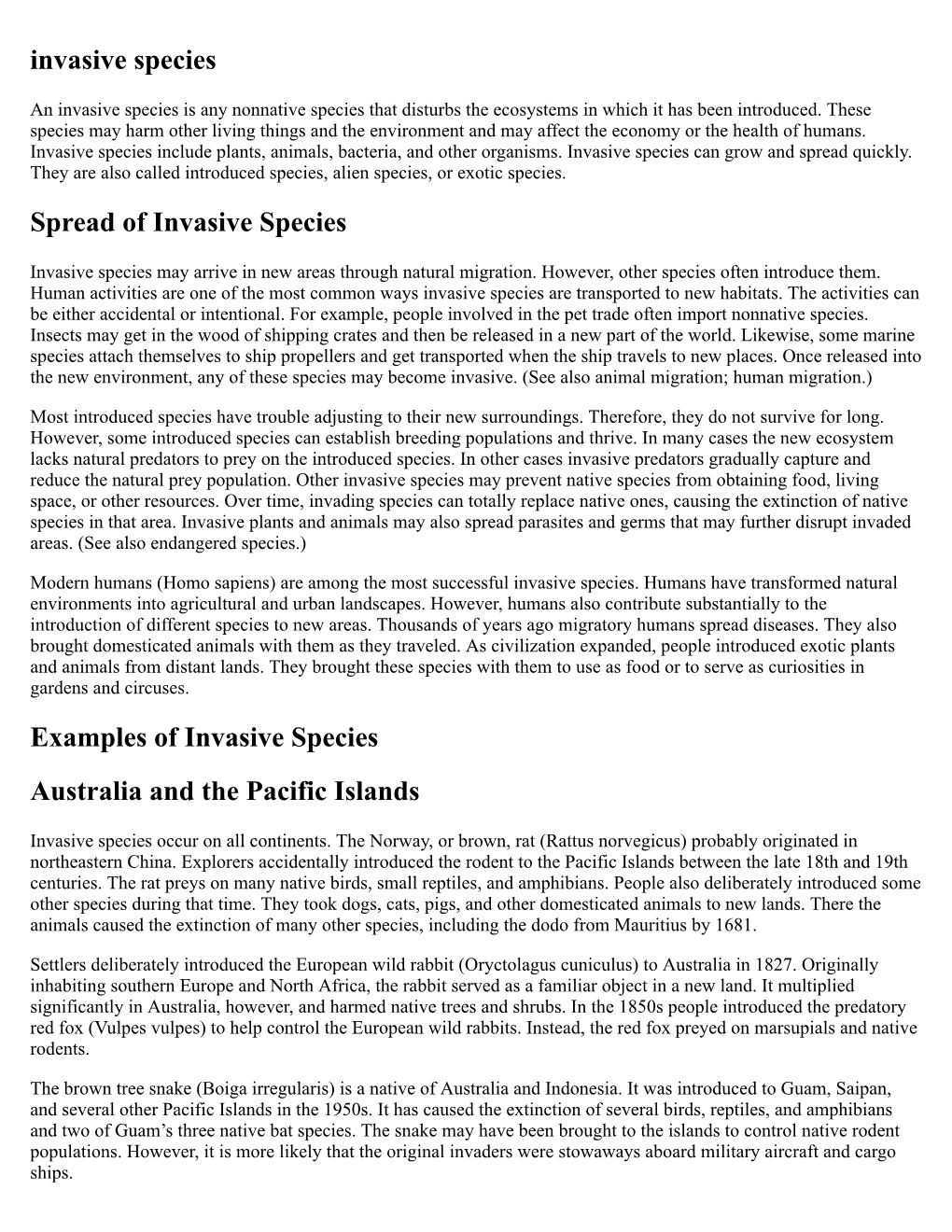 Invasive Species Spread of Invasive Species Examples of Invasive - DocsLib