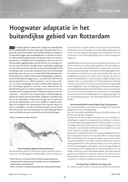 Hoogwater Adaptatie in Het Buitendijkse Gebied Van Rotterdam