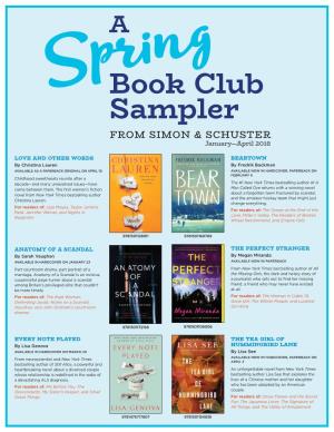 Book Club Sampler from SIMON & SCHUSTER January—April 2018