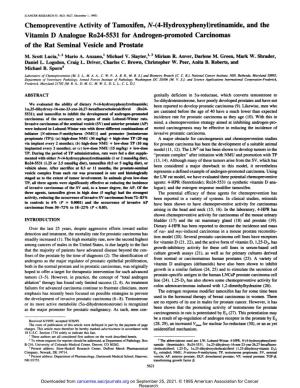 Chemopreventive Activity of Tamoxifen, N-(4-Hydroxyphenyl