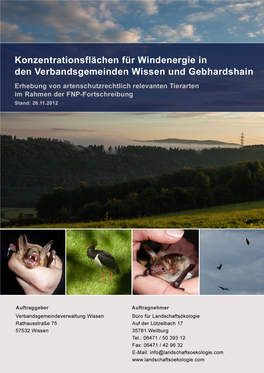 Konzentrationsflächen Für Windenergie in Den Verbandsgemeinden Wissen Und Gebhardshain (Landkreis Altenkirchen, Rheinland-Pfalz)