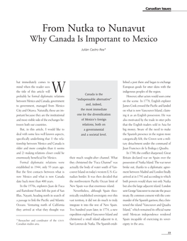 From Nutka to Nunavut Why Canada Is Important to Mexico