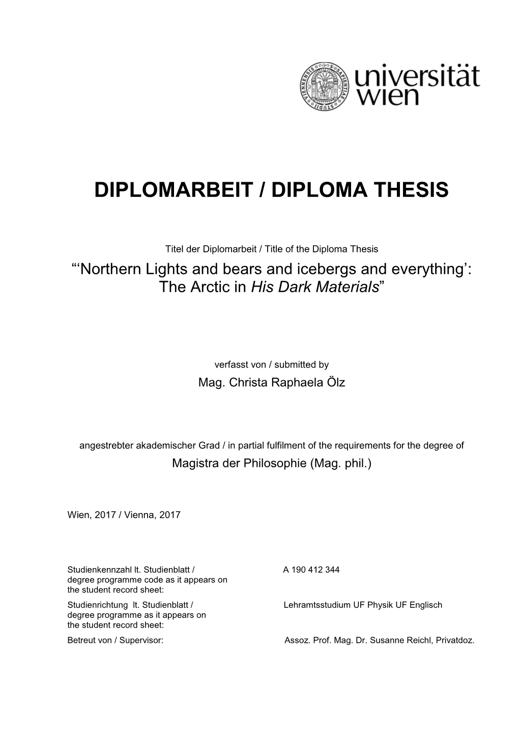 Diplomarbeit / Diploma Thesis