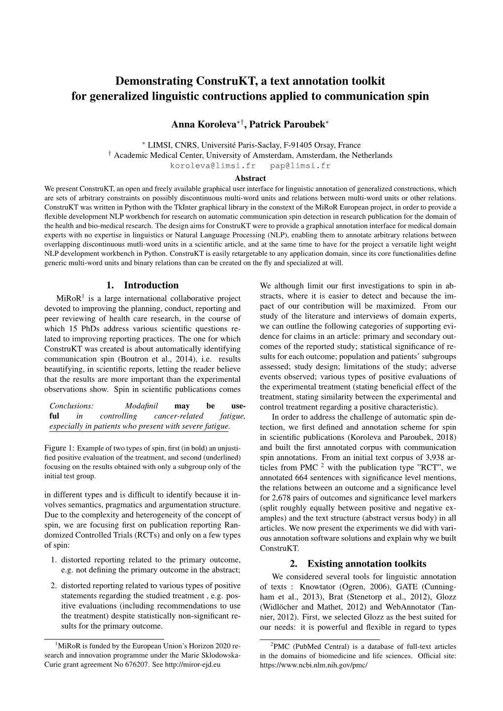 Demonstrating Construkt, a Text Annotation Toolkit for Generalized Linguistic Contructions Applied to Communication Spin