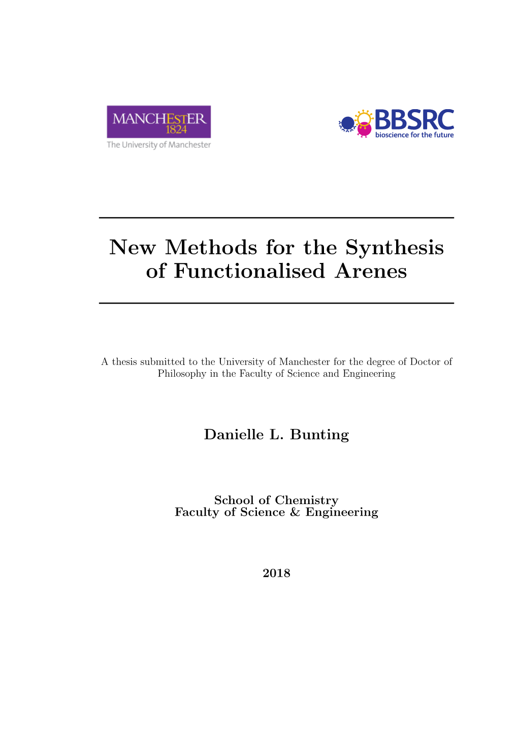 New Methods for the Synthesis of Functionalised Arenes