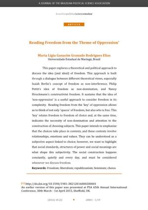 Reading Freedom from the Theme of Oppression*