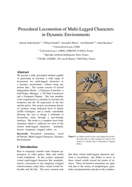 Procedural Locomotion of Multi-Legged Characters in Dynamic Environments