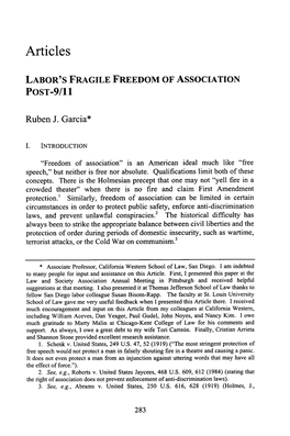 Labor's Fragile Freedom of Association Post-9/11