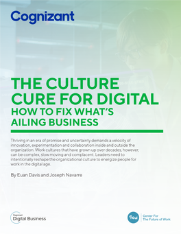 The Culture Cure for Digital How to Fix What’S Ailing Business