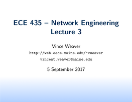 ECE 435 – Network Engineering Lecture 3