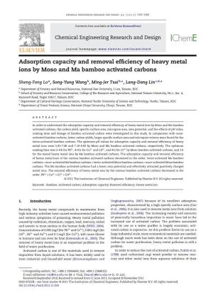 Adsorption Capacity and Removal Efficiency of Heavy Metal Ions By