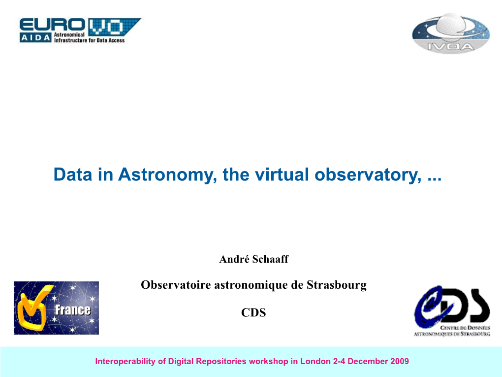 To the Virtual Observatory
