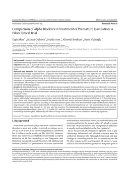 Comparison of Alpha Blockers in Treatment of Premature Ejaculation: a Pilot Clinical Trial
