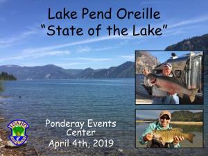 Lake Pend Oreille “State of the Lake”