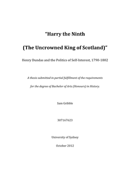 “Harry the Ninth (The Uncrowned King of Scotland)”