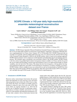 SCOPE Climate: a 142-Year Daily High-Resolution Ensemble Meteorological Reconstruction Dataset Over France