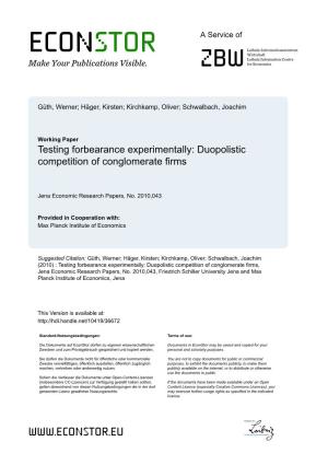 Duopolistic Competition of Conglomerate Firms