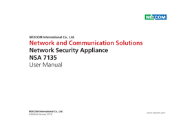 Network and Communication Solutions Network Security Appliance NSA 7135 User Manual