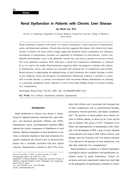 Renal Dysfunction in Patients with Chronic Liver Disease