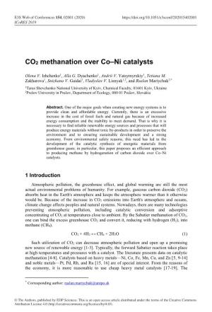 CO2 Methanation Over Co–Ni Catalysts