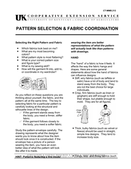 Pattern Selection and Fabric Coordination