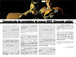 Comunicado De Novedades De Marzo 2017 (Segunda Salida)