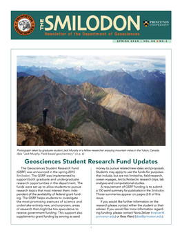 The Smilodon, Newsletter of the Department of Geosciences