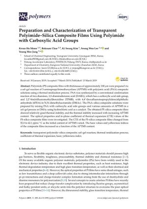 Preparation and Characterization of Transparent Polyimide–Silica Composite Films Using Polyimide with Carboxylic Acid Groups