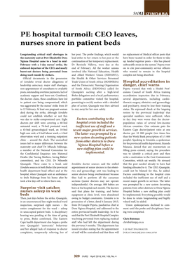 PE Hospital Turmoil: CEO Leaves, Nurses Snore in Patient Beds