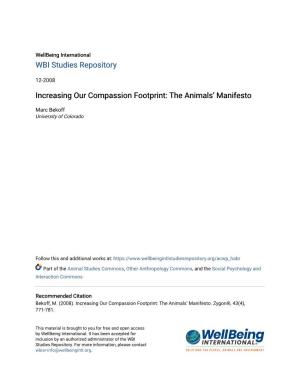 Increasing Our Compassion Footprint: the Animals' Manifesto