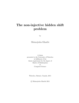 The Non-Injective Hidden Shift Problem