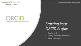 Getting Your ORCID Profile SPI-Hub™ Ready