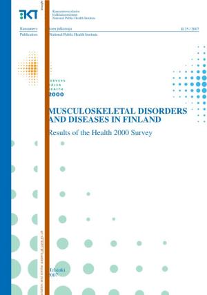 Musculoskeletal Disorders and Diseases in Finland