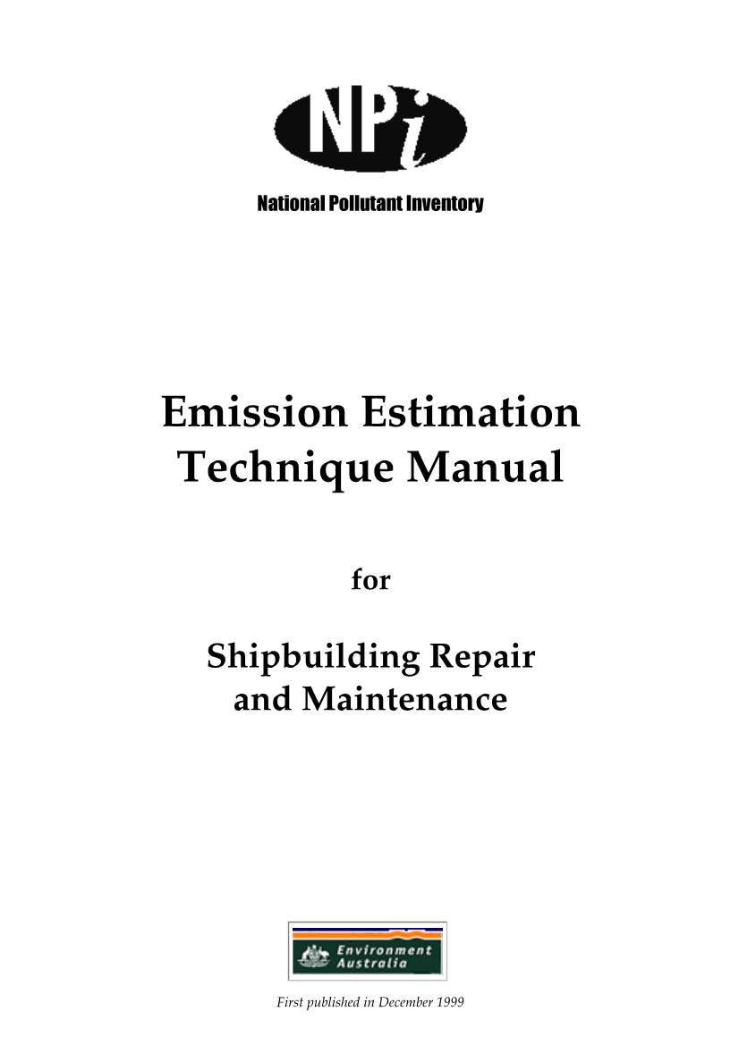 Emission Estimation Techniques Manual for Shipbuilding Repair And