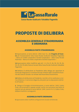 Proposte Di Delibera