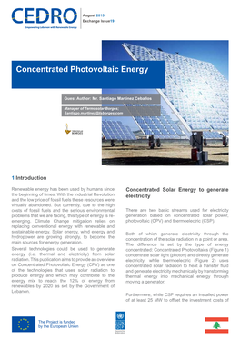 Concentrated Photovoltaic Energy