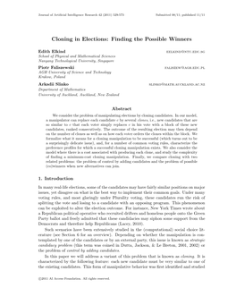 Cloning in Elections: Finding the Possible Winners