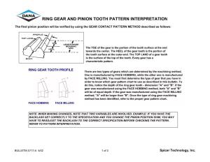 Ring Gear and Pinion Tooth Pattern Interpretation