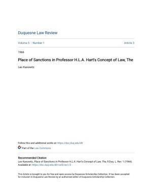 Place of Sanctions in Professor H.L.A. Hart's Concept of Law, The