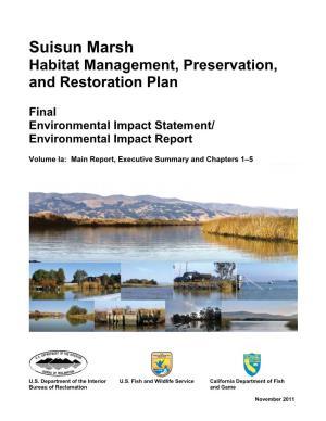 Suisun Marsh Habitat Management, Preservation, and Restoration Plan