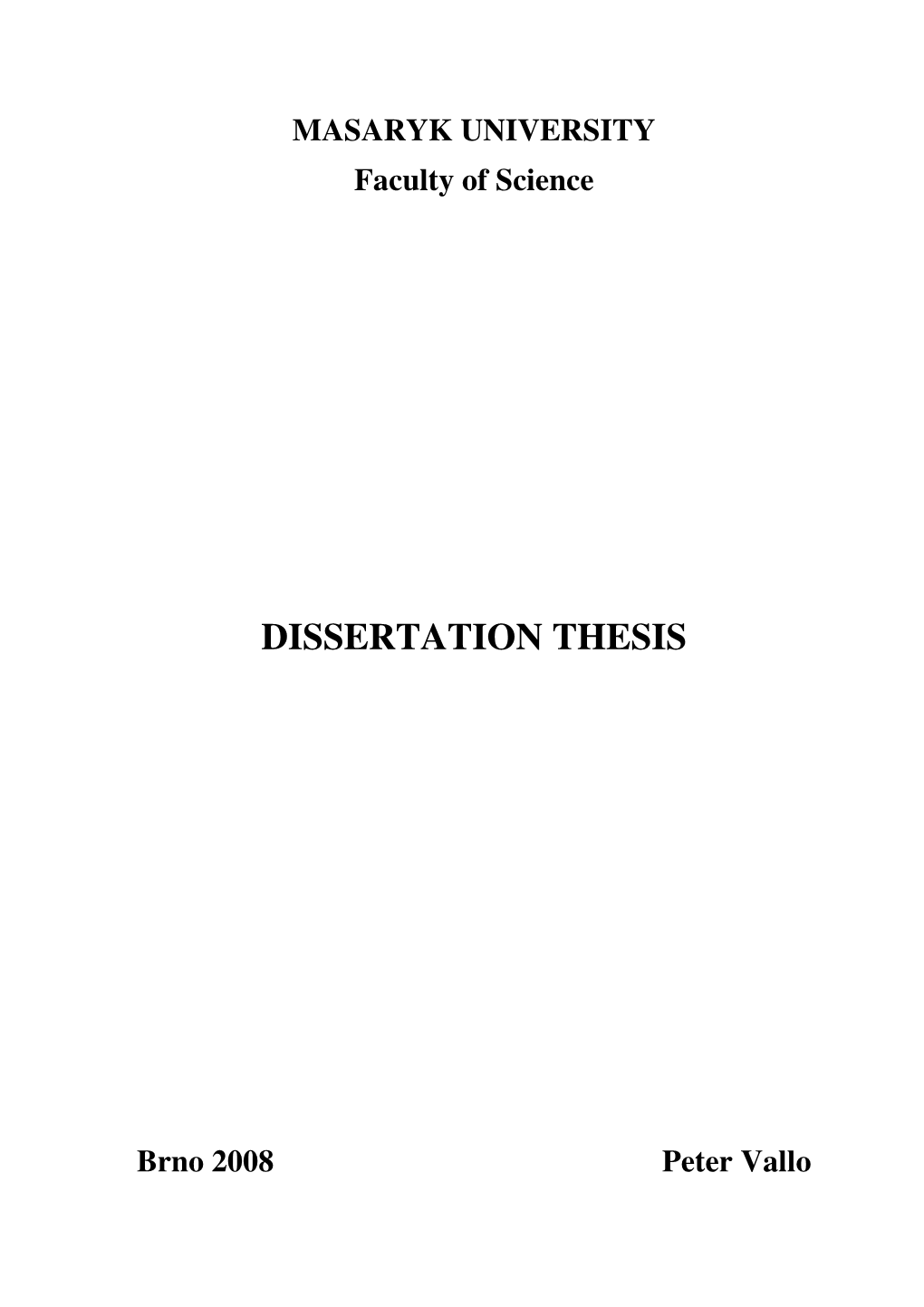 Dissertation Thesis