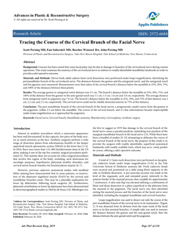 Tracing the Course of the Cervical Branch of the Facial Nerve